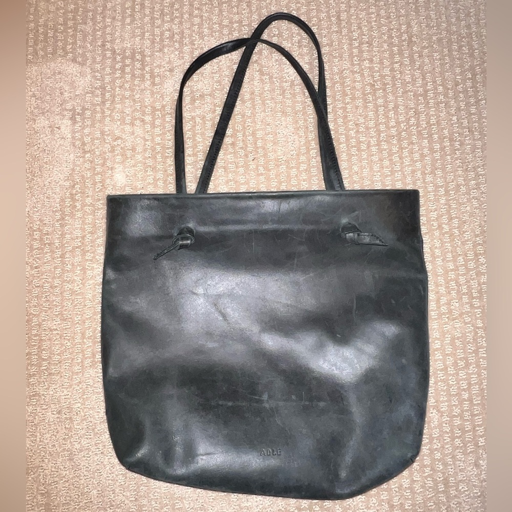Madewell The Transport Black Leather Tote